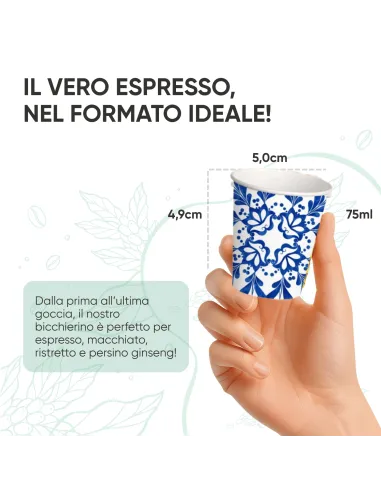 1000 Bicchierini Monouso 75ml in Carta | Maiolica Limited Edition - Stile e Tradizione