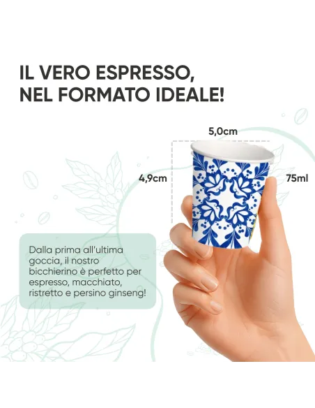 1000 Bicchierini Monouso 75ml in Carta | Maiolica Limited Edition - Stile e Tradizione