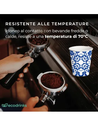 1000 Bicchierini Monouso 75ml in Carta | Maiolica Limited Edition - Stile e Tradizione