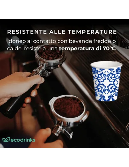 1000 Bicchierini Monouso 75ml in Carta | Maiolica Limited Edition - Stile e Tradizione