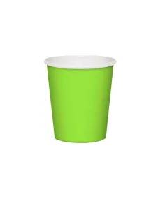 25 Bicchieri Monouso in Carta Verde da 200ml - Ideali per Acqua e Ginseng!