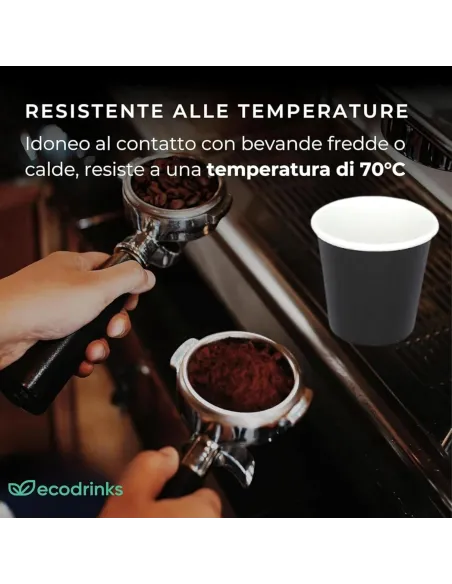 1000 Bicchierini di Carta 75ml Neri - Perfetti per il Tuo Caffè