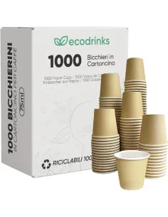 1000 Bicchierini di Carta 75ml Avana - Perfetti per il Tuo Caffè