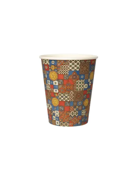 50 Bicchierini di Carta 75ml Maiolica D1 - Perfetti per il Tuo Caffè