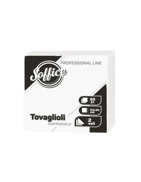 50 Tovaglioli Bianco 33x33 Soffice Doppio Velo in Pura Cellulosa| Tovaglioli Colorati per Bar
