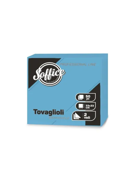50 Tovaglioli Celeste 33x33 Soffice Doppio Velo in Pura Cellulosa| Tovaglioli Colorati per Bar