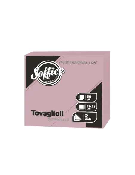 50 Tovaglioli Rosa 33x33 Soffice Doppio Velo in Pura Cellulosa| Tovaglioli Colorati per Bar
