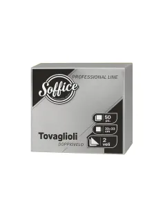 50 Tovaglioli Argento 33x33 Soffice Doppio Velo in Pura Cellulosa| Tovaglioli Colorati per Bar
