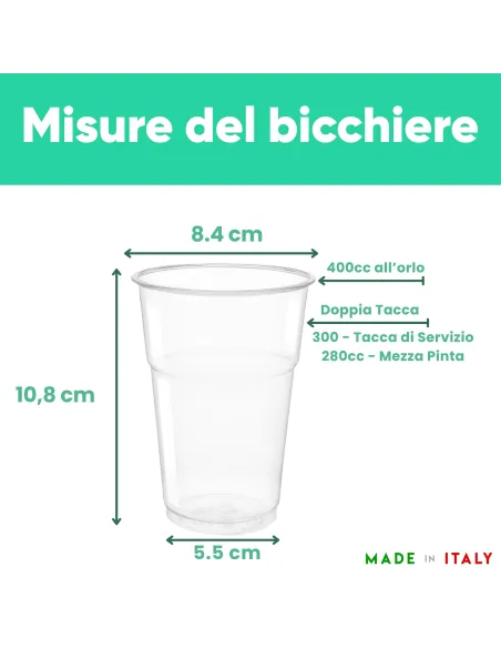 50 Bicchieri Plastica SemiRigida Kristal da 400 ml - Aristea - Eleganza e Resistenza
