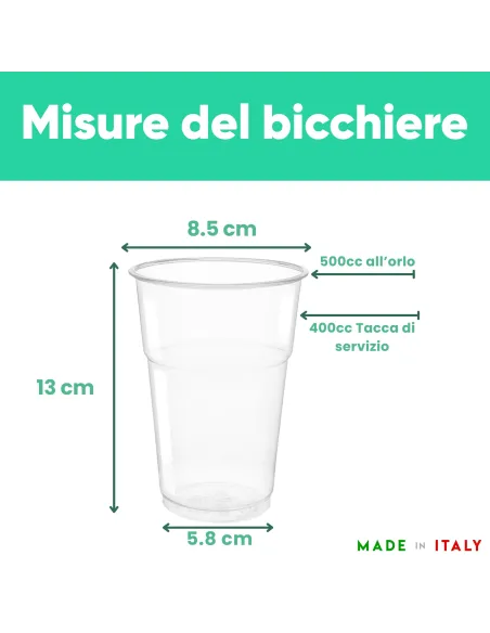 50 Bicchieri Plastica SemiRigida Kristal da 500 ml - Aristea - Eleganza e Resistenza