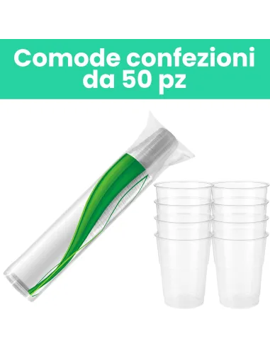50 Bicchieri Plastica SemiRigida Kristal da 500 ml - Aristea - Eleganza e Resistenza