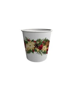 2000  Bicchieri di Carta Natalizi Ghirlanda 75ml | Bicchieri Monouso Decorati per Feste