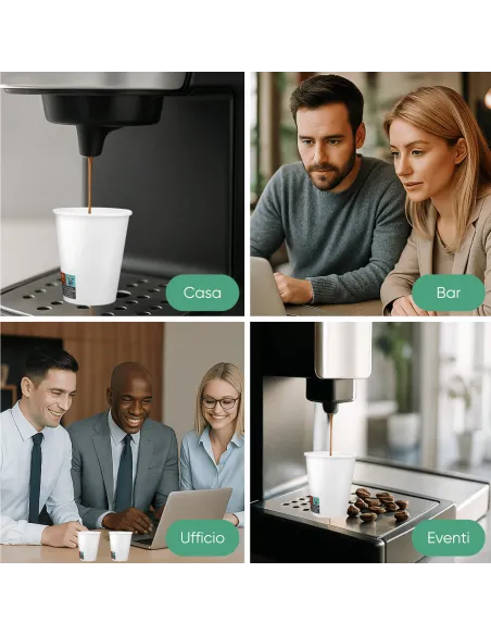 50 Bicchierini di Carta 75ml Fresh Coffee- Perfetti per il Tuo Caffè