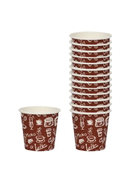 50 Bicchierini di Carta 75ml Coffe Time - Perfetti per il Tuo Caffè