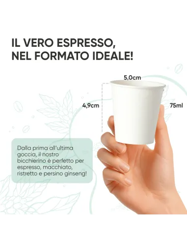 50 Bicchierini di Carta 75ml Coffe Time - Perfetti per il Tuo Caffè