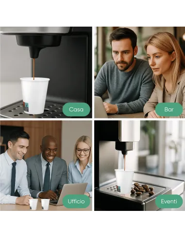 50 Bicchierini di Carta 75ml Coffe Time - Perfetti per il Tuo Caffè