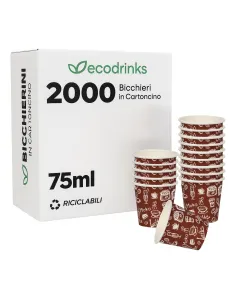 2000 Bicchierini di Carta 75ml Coffe Time - Perfetti per il Tuo Caffè