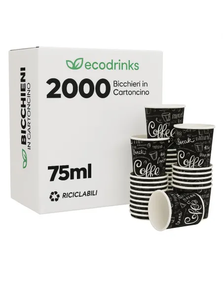 2000 Bicchierini di Carta 75ml Fresh Coffe - Perfetti per il Tuo Caffè