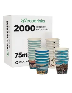 2000 Bicchierini di Carta 75ml Napoli City  - Perfetti per il Tuo Caffè