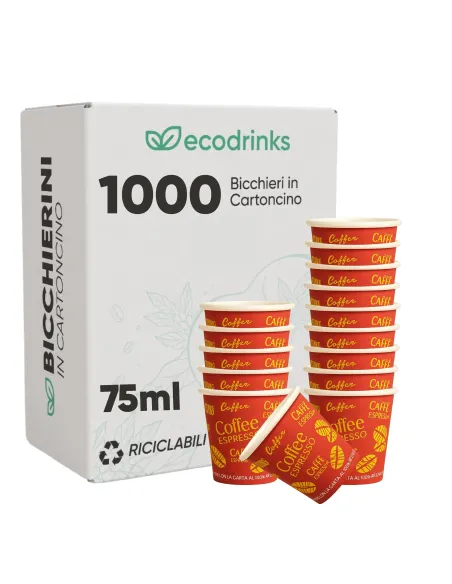 1000 Bicchierini di Carta 75 ml Chicco D’Orato Coffee – Perfetti per il Tuo Caffè