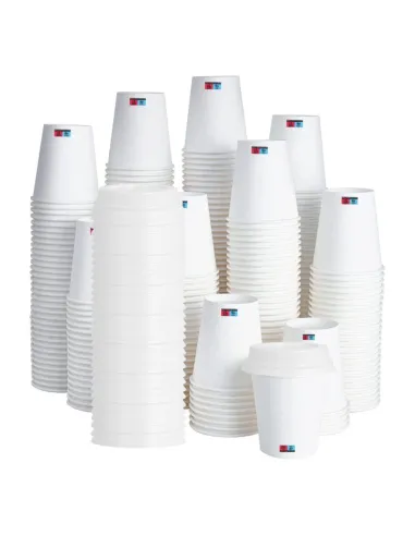 50 Bicchieri in Cartoncino 200 ml Avana – Grafica Caffè | Ideali per Cappuccino, Americano e Bevande Calde