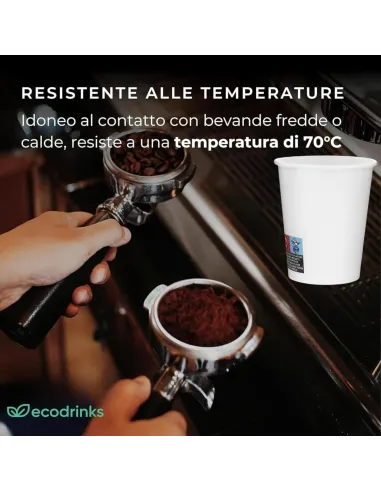 50 Bicchieri in Cartoncino 200 ml Avana – Grafica Caffè | Ideali per Cappuccino, Americano e Bevande Calde