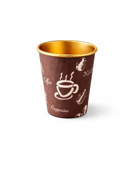 50 Bicchieri Termici  in Carta 210 ml per Bevande Calde – Interno Rivestito – Ideali per Cappuccino