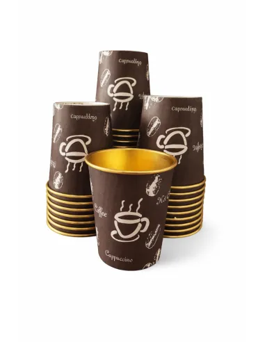 50 Bicchieri Termici in Carta 210 ml per Bevande Calde – Interno Rivestito – Ideali per Cappuccino, Caffè e Take Away