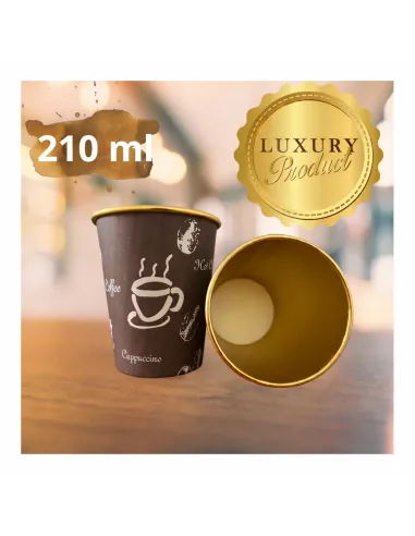 50 Bicchieri Termici in Carta 210 ml per Bevande Calde – Interno Rivestito – Ideali per Cappuccino, Caffè e Take Away