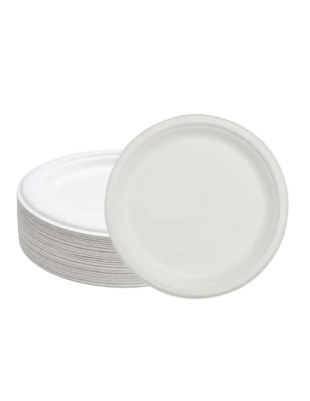 50 Piatti Piani in Polpa di Cellulosa 23 cm - Eco-Friendly e Pratici