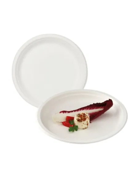 50 Piatti Piani in Polpa di Cellulosa 23 cm - Eco-Friendly e Pratici
