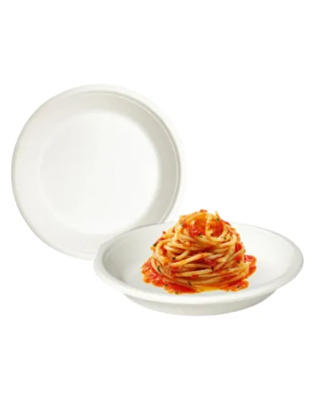 50 Piatti Fondi in Polpa di Cellulosa 18 cm - Eco-Friendly e Pratici