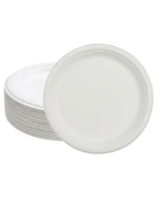 50 Piatti Piani in Polpa di Cellulosa 26 cm - Eco-Friendly e Pratici