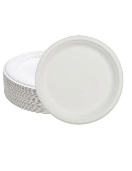 50 Piatti Piani in Polpa di Cellulosa 26 cm - Eco-Friendly e Pratici