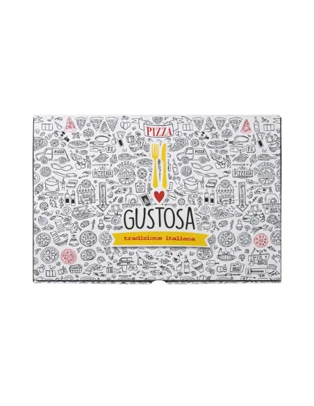 50 Cartoni Pizza 34x56 cm con Chiusura Americana – Scatole Pizza Resistenti per Pizzeria e Asporto