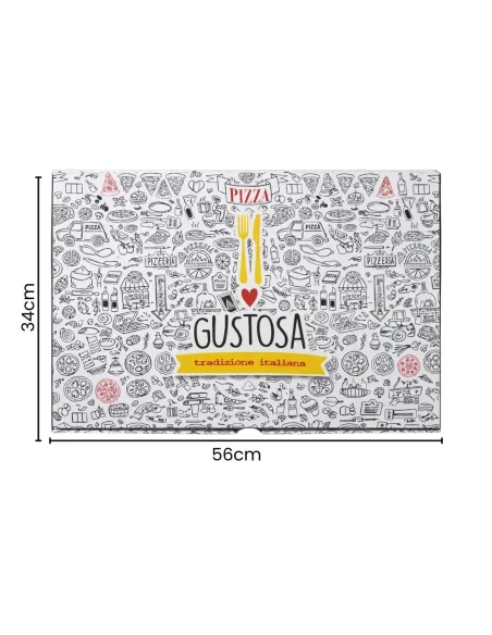 50 Cartoni Pizza 34x56 cm con Chiusura Americana – Scatole Pizza Resistenti per Pizzeria e Asporto