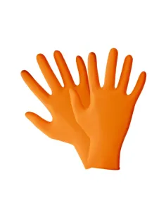 Guanti in Nitrile Arancione Spessorato da Lavoro 8.5gr — 50 Pezzi Taglia M | Alta Resistenza