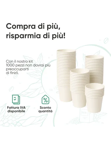 50 Bicchierini di Carta 75ml Bianchi - Perfetti per il Tuo Caffè