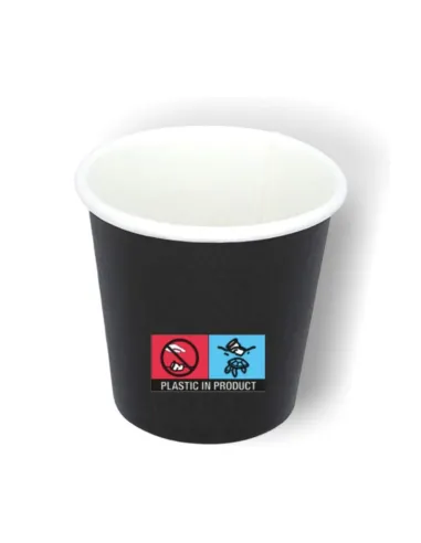 50 Bicchierini di Carta 75ml Neri - Perfetti per il Tuo Caffè