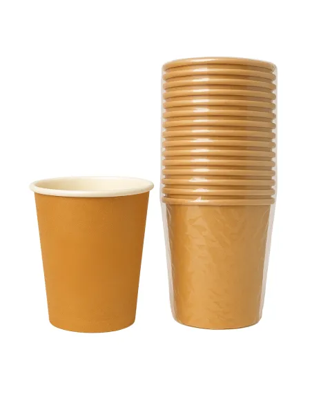 50 Bicchierini di Carta 75ml Avana - Perfetti per il Tuo Caffè