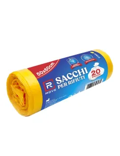 20 Sacchi Rifiuti 50x60 | Gialli - Resistenza e Praticità