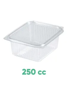 100 Vaschette 250cc Trasparenti Quadrate con Coperchio - Praticità e Versatilità