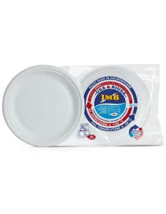 20 Piatti Piani IMB in Plastica Bianchi Riutilizzabili - Eleganza e Sostenibilità