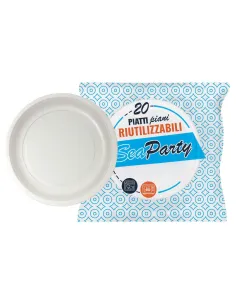 20 Piatti Fondi Riutilizzabili Ø21 cm – Sea Party