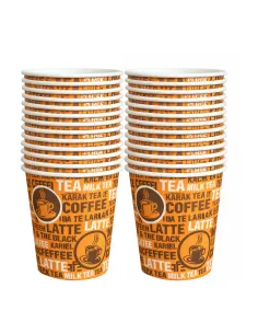 Bicchieri Carta 240 ml per Caffè e Bevande Calde – Design Avana con Scritta Coffee/Latte – Resistenti per Bar