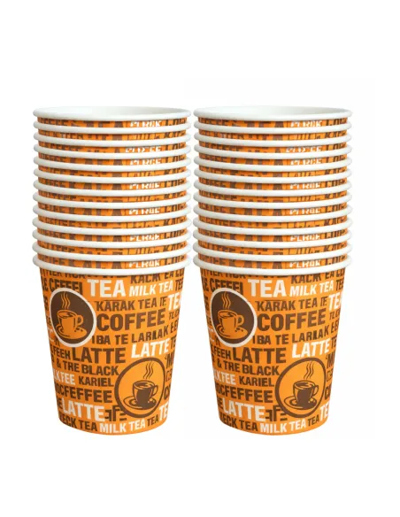 Bicchieri Carta 240 ml per Caffè e Bevande Calde – Design Avana con Scritta Coffee/Latte – Resistenti per Bar