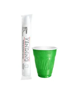 100 Bicchieri Verdi 166 ml per Distributori Automatici Greenjoy – Resistenti fino a 70°C – Uso Vending Professionale