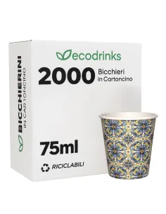 2000 Bicchierini di Carta 75ml Maiolica D2 - Perfetti per il Tuo Caffè