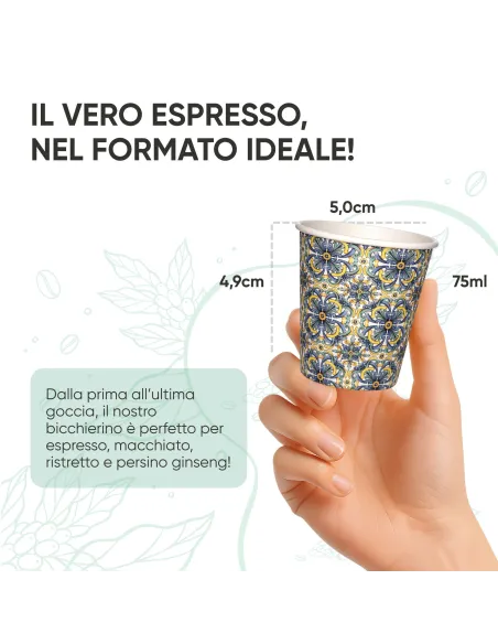 2000 Bicchierini di Carta 75ml Maiolica D2 - Perfetti per il Tuo Caffè