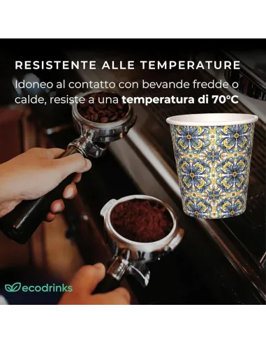 2000 Bicchierini di Carta 75ml Maiolica D2 - Perfetti per il Tuo Caffè